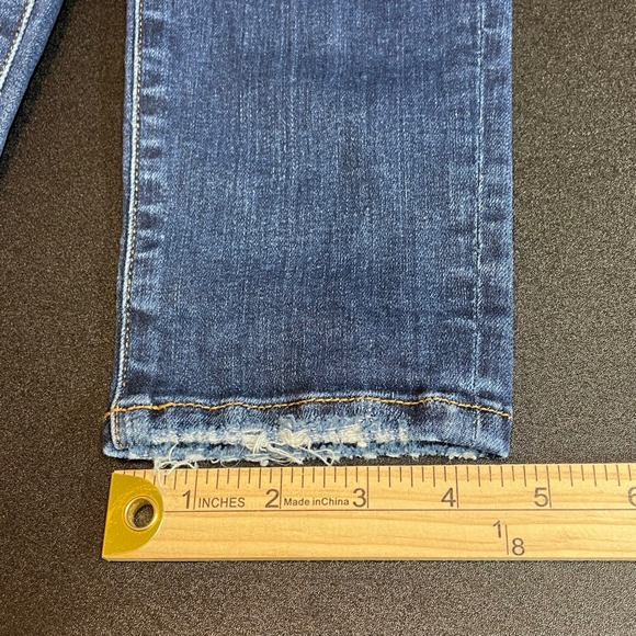 Flying Monkey Mid Rise Ankle Skinny Blue Jeans Distressed Dark Wash Womens 25 - Picture 13 of 13